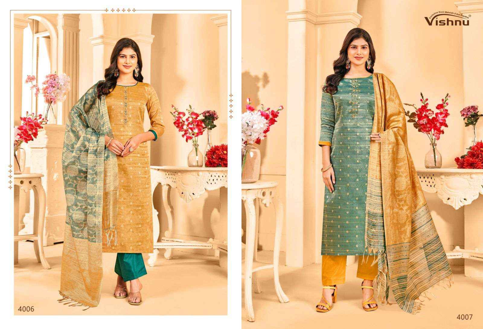 Vishnu Khanak Silk Dress Material 10 pcs Catalogue