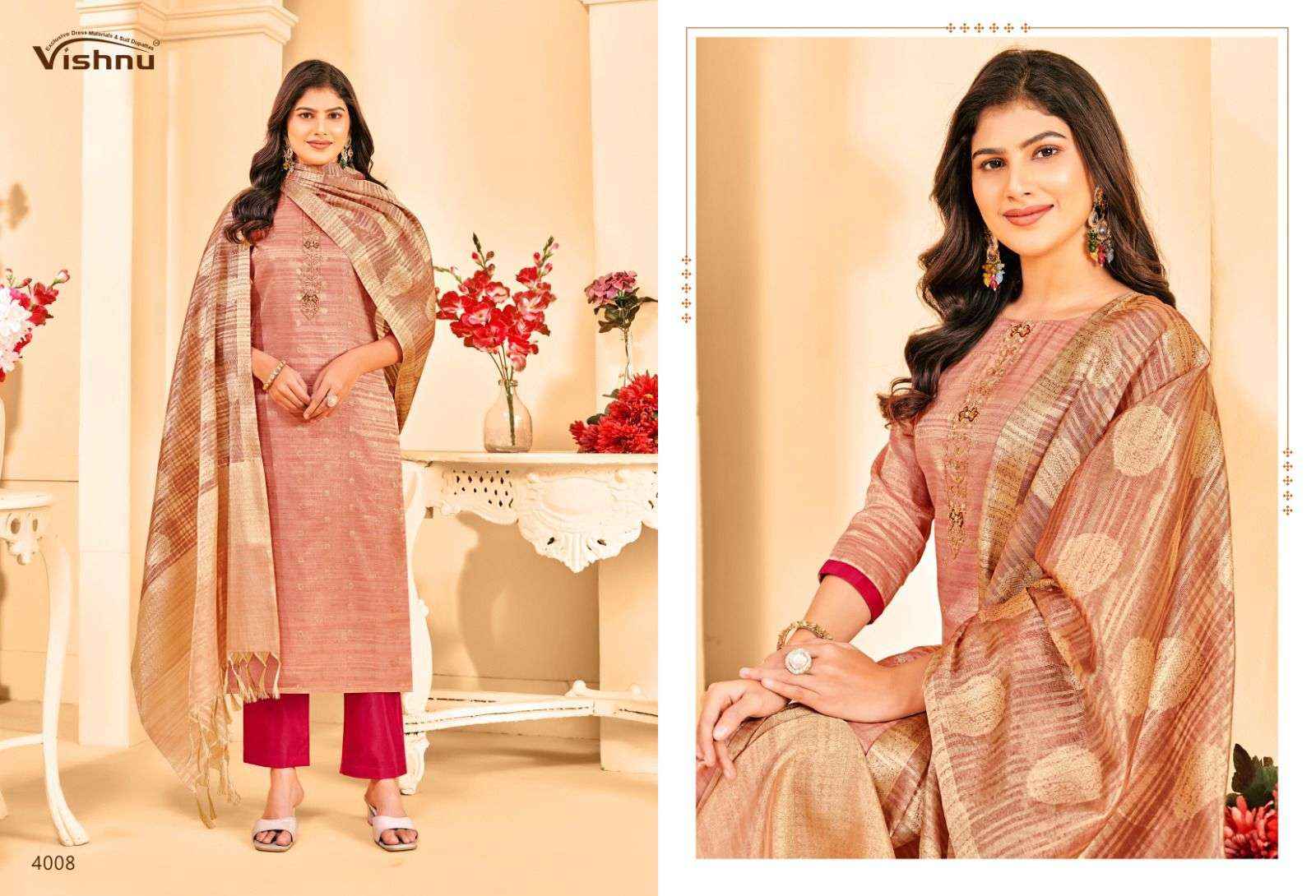 Vishnu Khanak Silk Dress Material 10 pcs Catalogue
