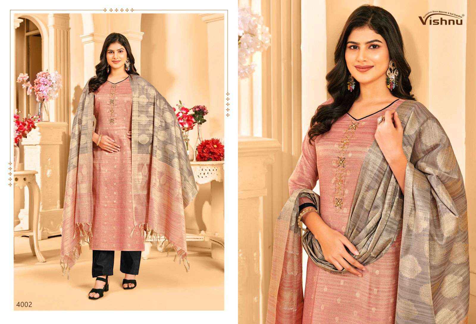 Vishnu Khanak Silk Dress Material 10 pcs Catalogue