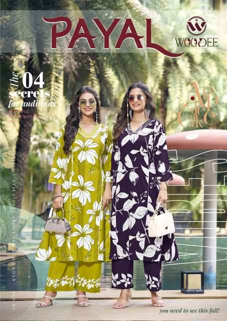 Woodee Payal Rayon Co-Ord Set 6 pcs Catalogue
