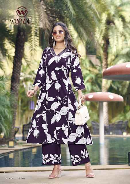 Woodee Payal Rayon Co-Ord Set 6 pcs Catalogue