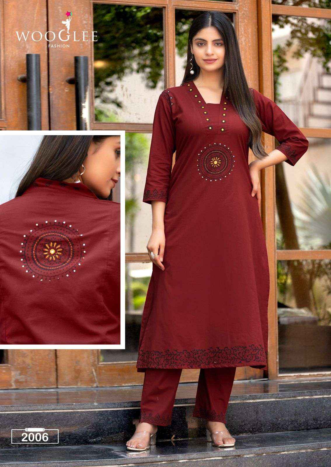 Wooglee Malvika Cotton Kurti With Bottom 6 pcs Catalogue