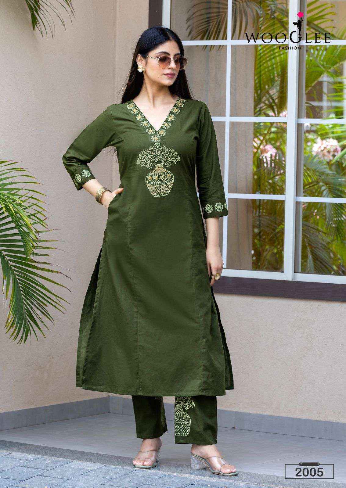 Wooglee Malvika Cotton Kurti With Bottom 6 pcs Catalogue