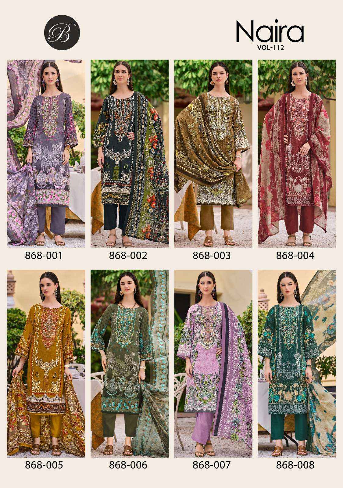 Belliza Naira Vol 112 Cotton Dress Material 8 pcs Cataloge