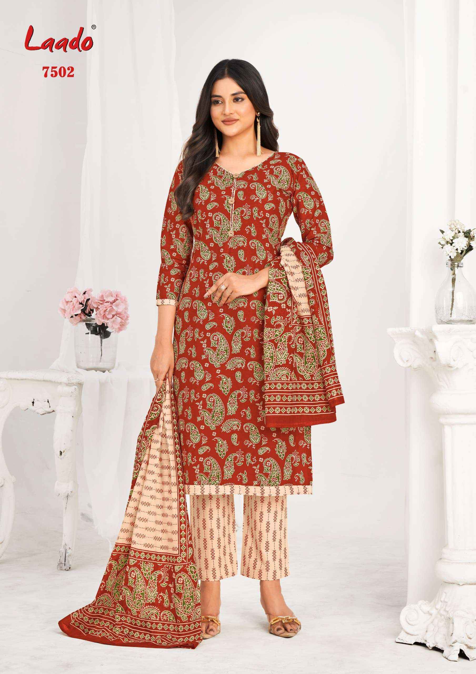 Laado Vol 75 Cotton Dress Material 10 Pc Catalog