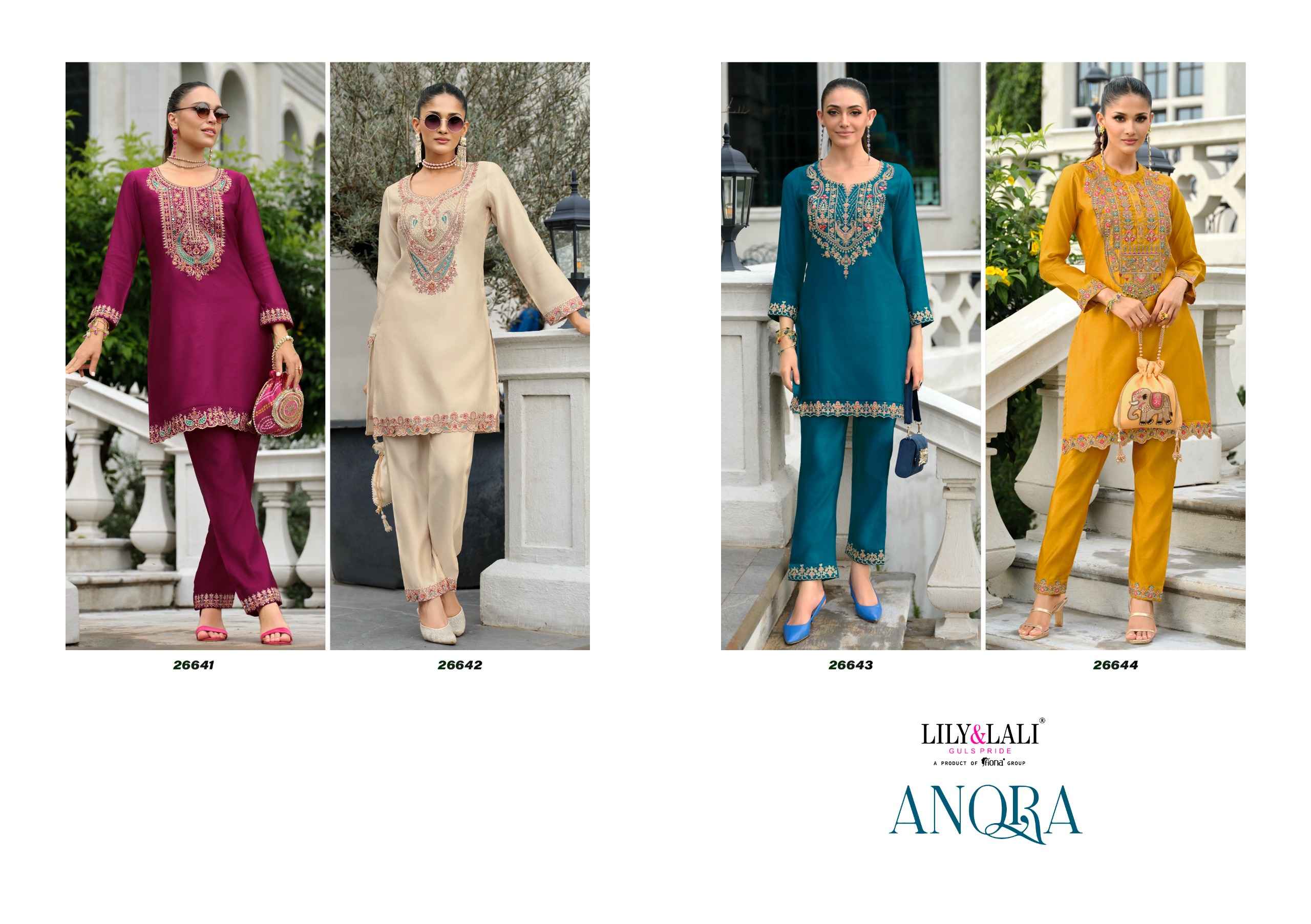 Lily & Lali Anora Tissue Silk Co Ord Set 4 pcs Catalogue