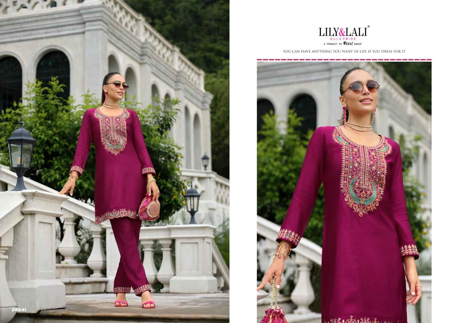 Lily & Lali Anora Tissue Silk Co Ord Set 4 pcs Catalogue