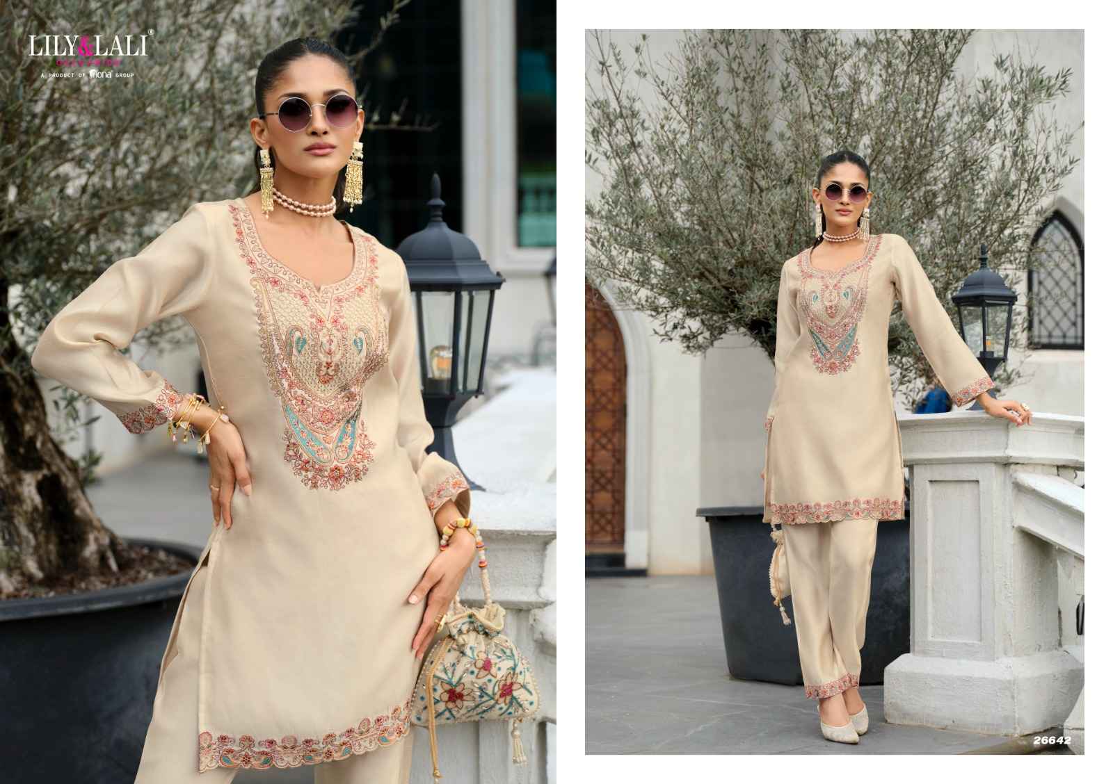 Lily & Lali Anora Tissue Silk Co Ord Set 4 pcs Catalogue