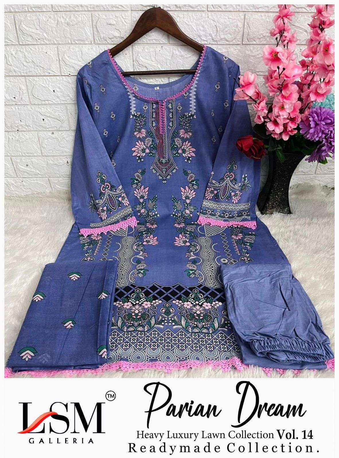 LSM Galleria Parian Dream Vol 14 Readymade Lawn Dress 6 pcs Catalogue