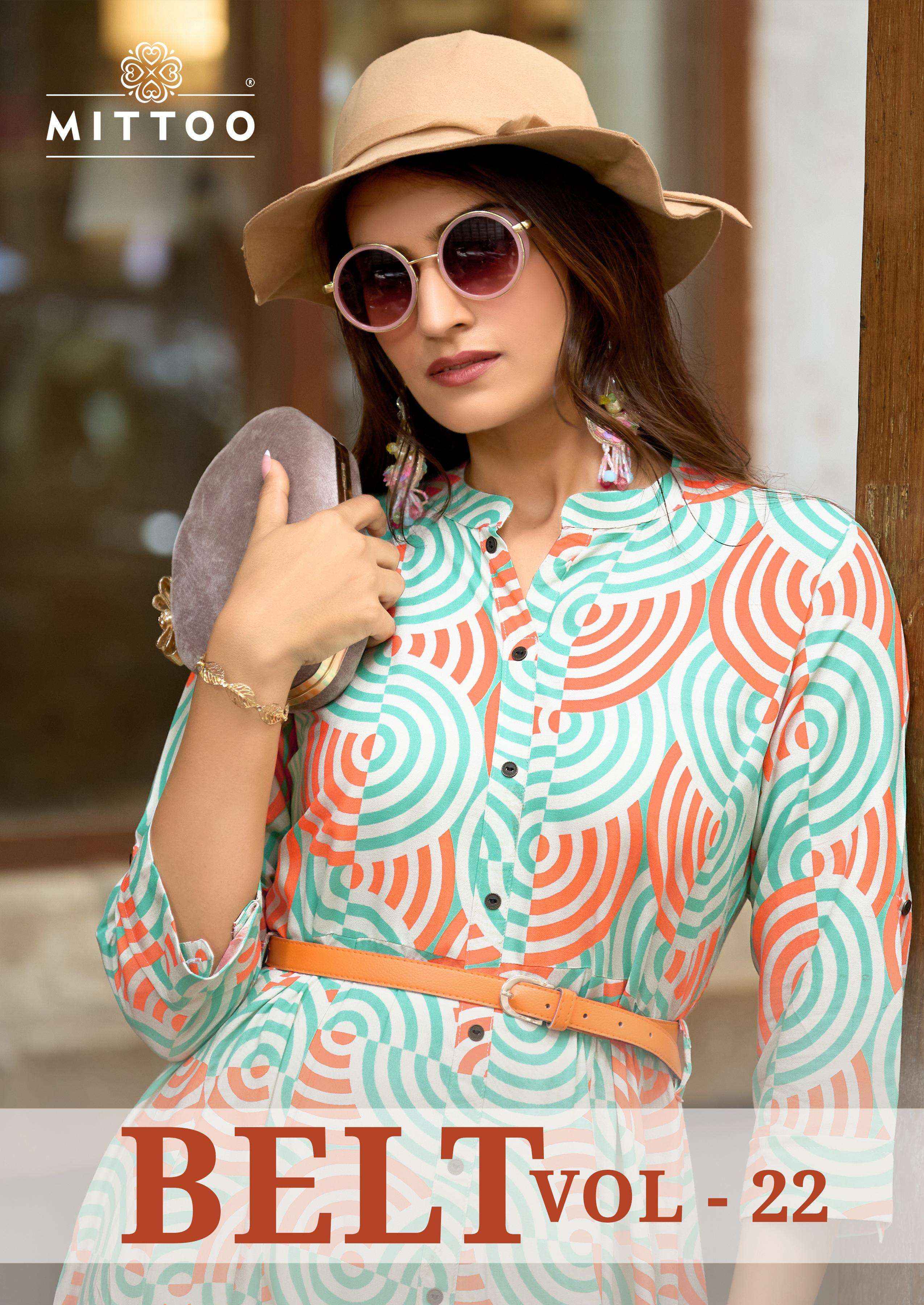 Mittoo Belt Vol 22 Rayon Kurti 6 pcs Catalogue