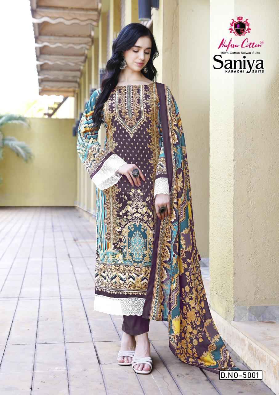 Nafisa Cotton Saniya Karachi Suits Vol 5 Cotton Dress Material 6 pcs Catalogue