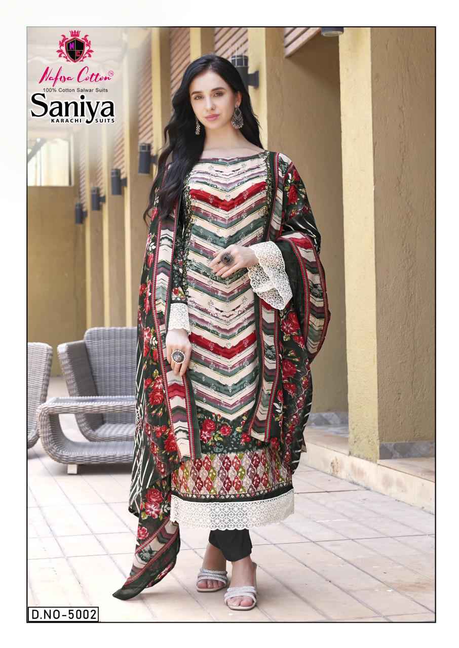 Nafisa Cotton Saniya Karachi Suits Vol 5 Cotton Dress Material 6 pcs Catalogue