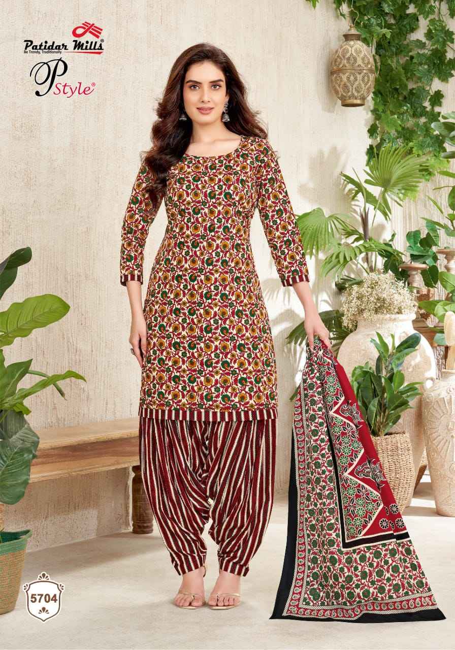 Patidar Mills P Style Vol 57 Cotton Dress Material 16 pcs Catalogue