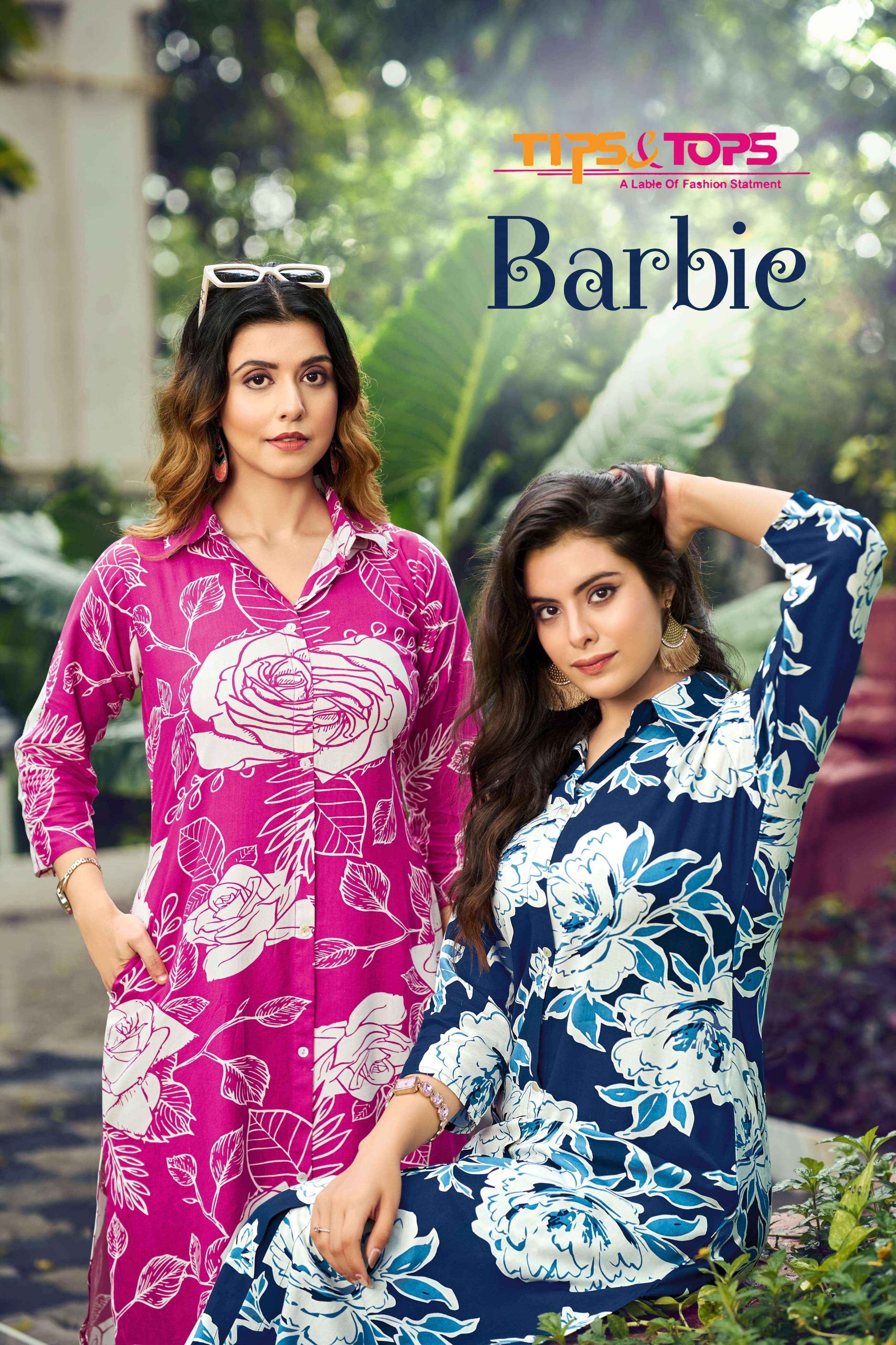 Tips & Tops Barbie Rayon Kurti With Bottom 6 pcs Catalogue