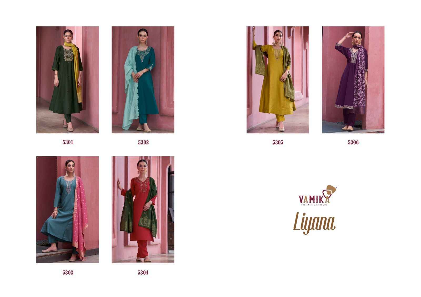Vamika Liyana Readymade Viscouse Dress 6 pcs Catalogue