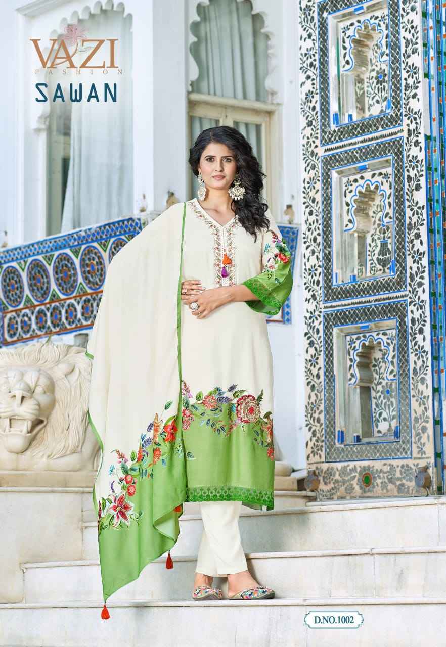 VAZI Sawan Viscouse Kurti Combo 4 pcs Catalogue