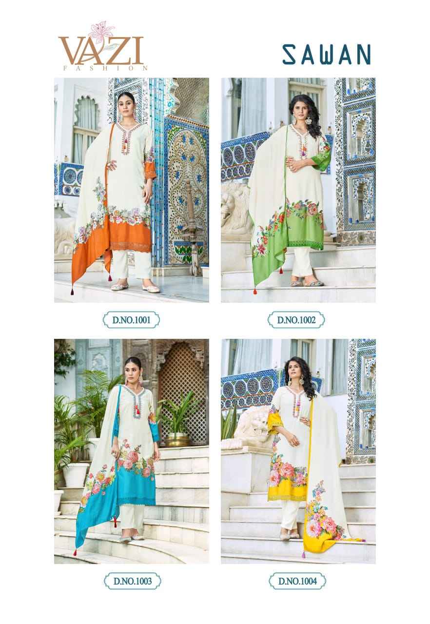 VAZI Sawan Viscouse Kurti Combo 4 pcs Catalogue