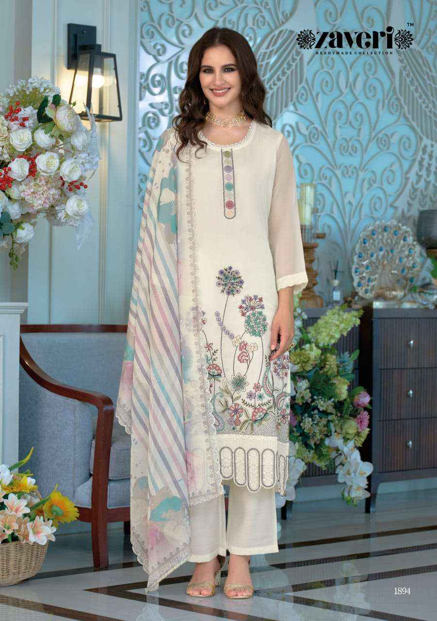 Zaveri Larisa Readymade Organza Dress 3 pcs Catalogue