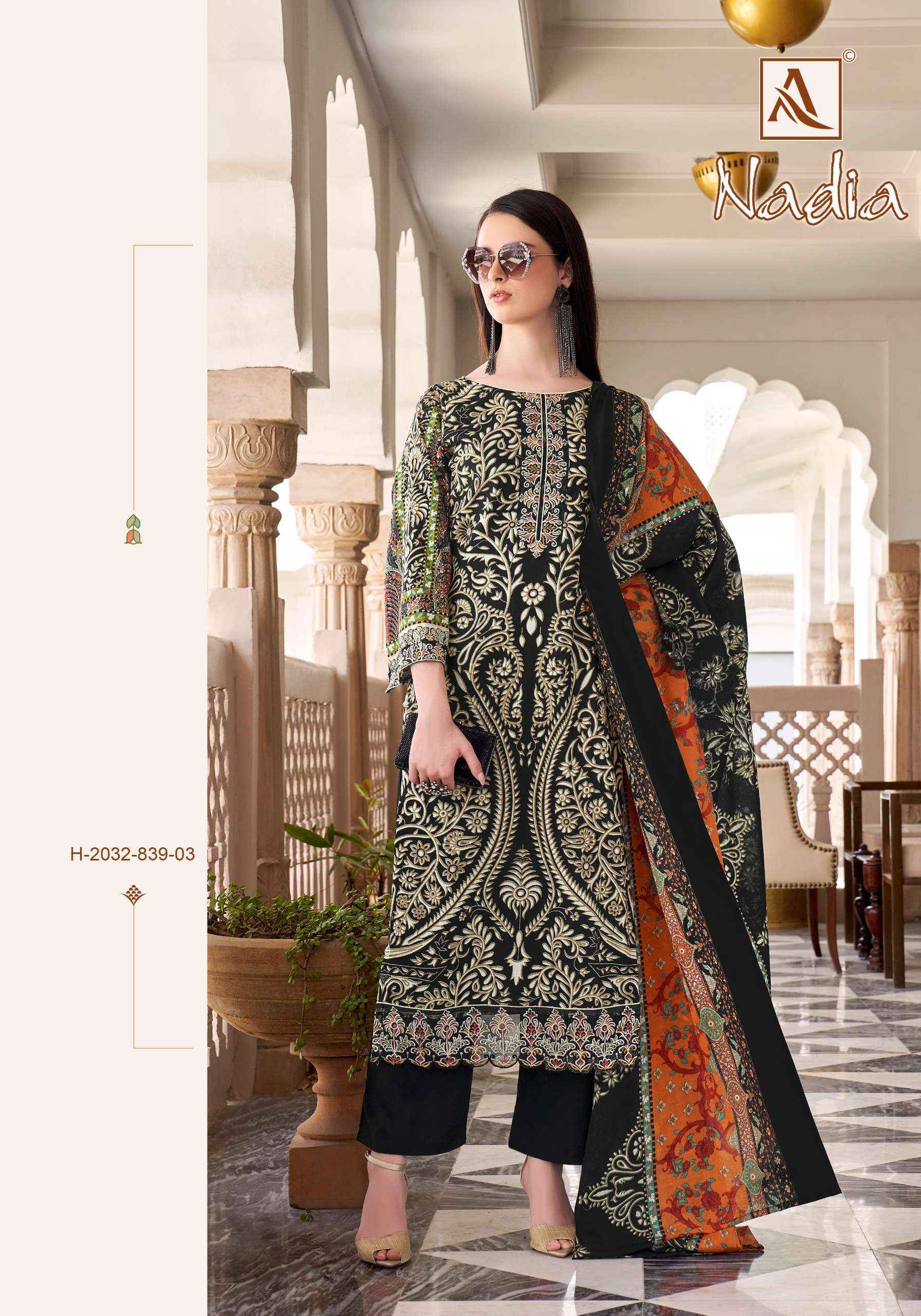 andmary Nadia check long dress black Alok Nadia Cambric Cotton 