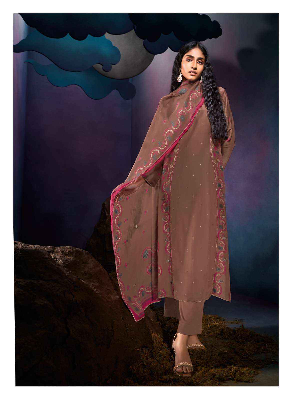 Ganga Tarang Satin Silk Dress Material 6 pcs Catalogue
