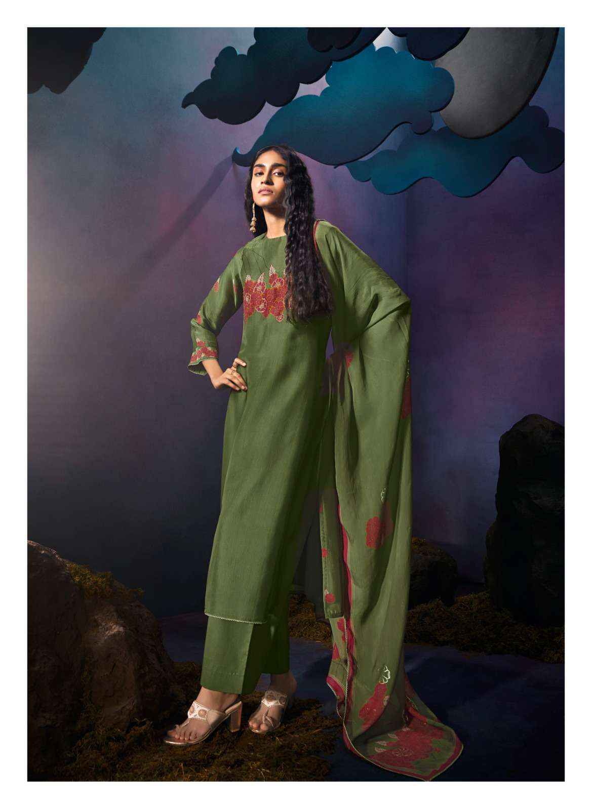 Ganga Tarang Satin Silk Dress Material 6 pcs Catalogue