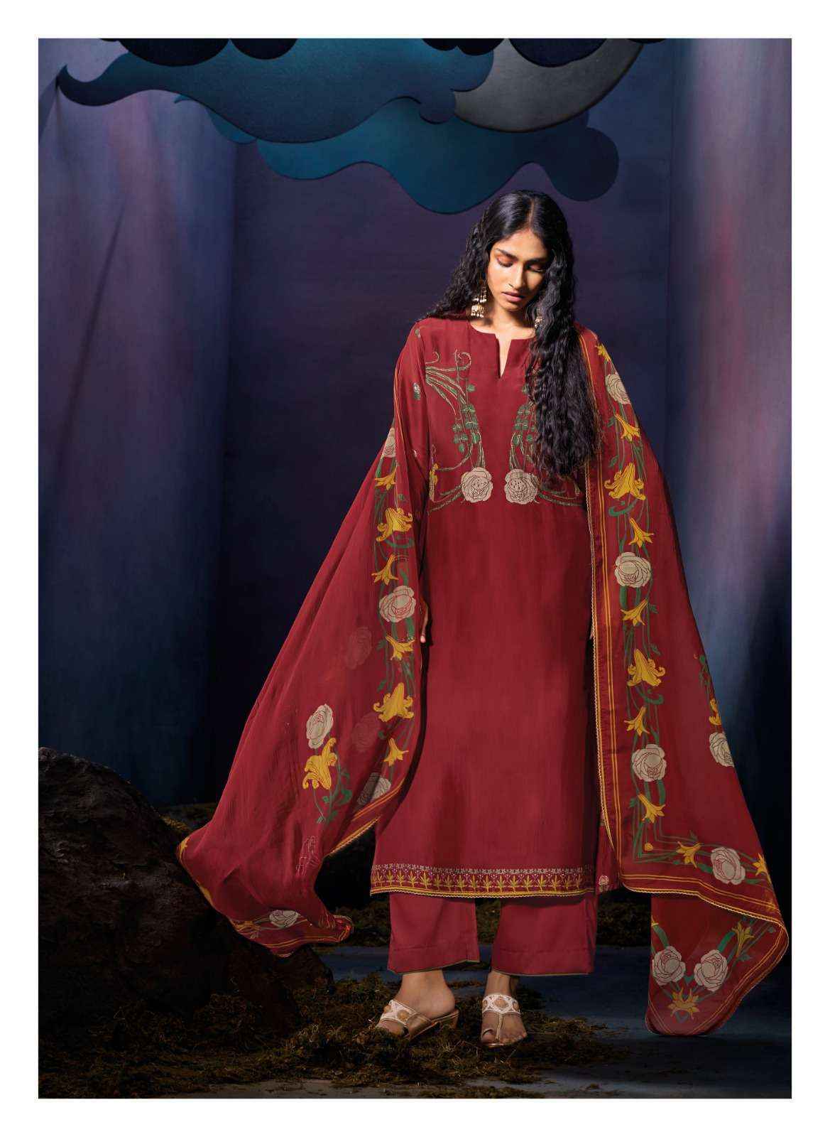 Ganga Tarang Satin Silk Dress Material 6 pcs Catalogue