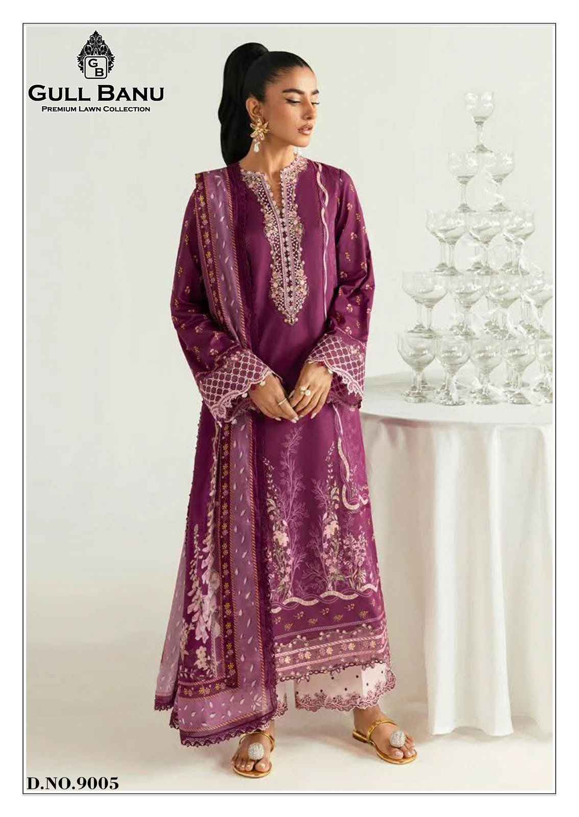 Gull Aahmed Gull Banu Vol 9 Lawn Cotton Dress Material 6 pcs Catalogue