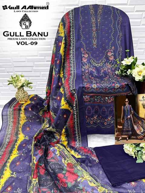 Gull Aahmed Gull Banu Vol 9 Lawn Cotton Dress Material 6 pcs Catalogue