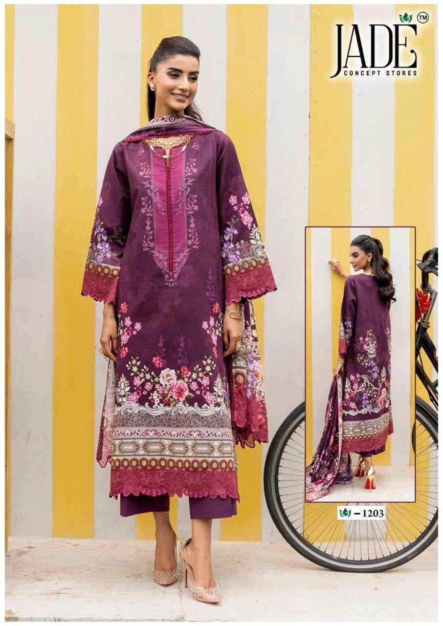 Jade Crimson Vol 12 Lawn Cotton Dress Material 6 pc Cataloge
