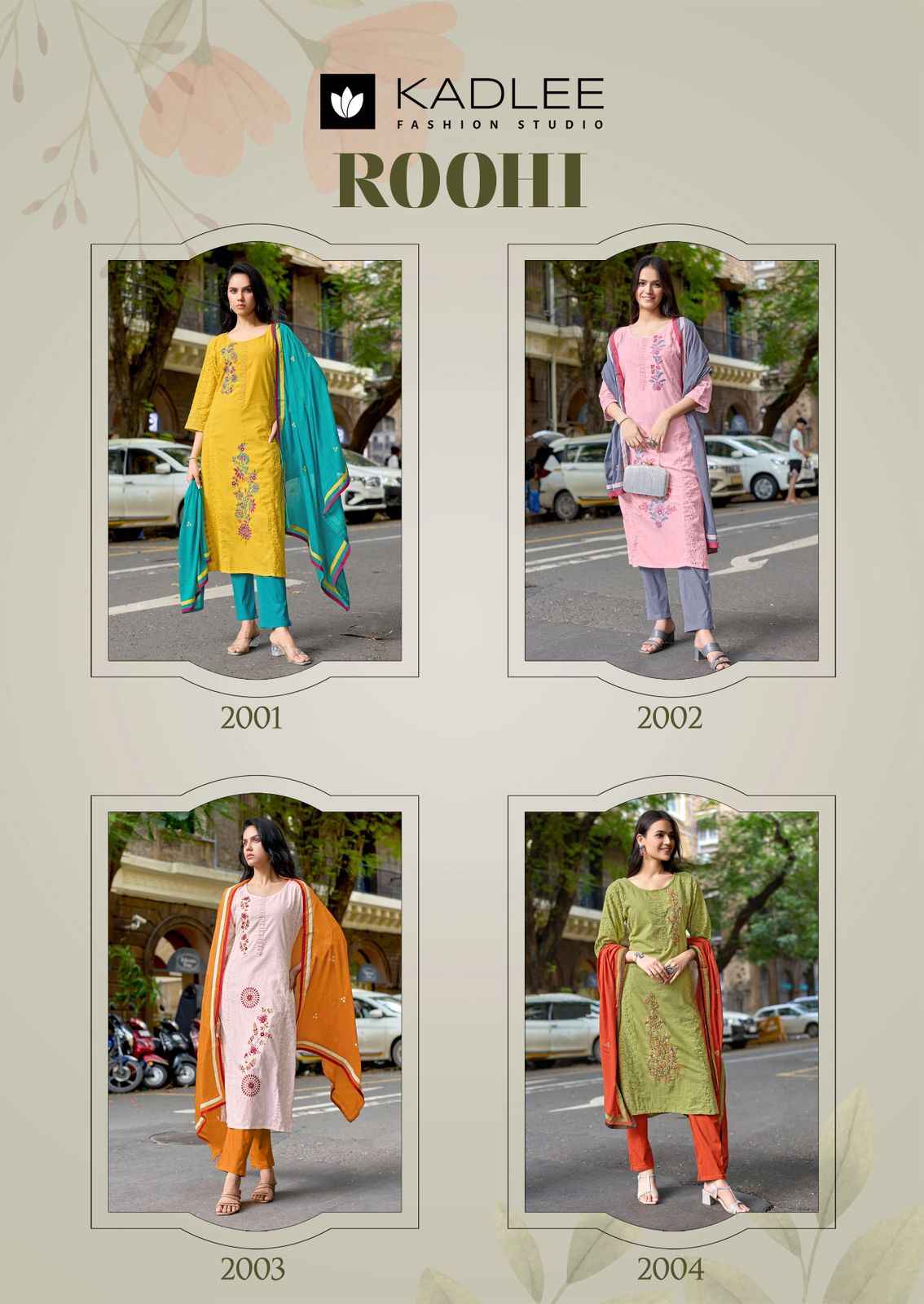 Kadlee Roohi Schiffli Cotton Kurti Combo 4 pcs Catalogue