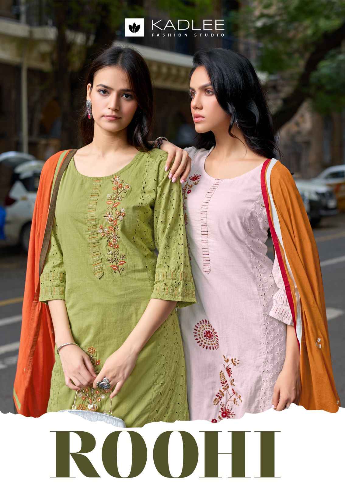 Kadlee Roohi Schiffli Cotton Kurti Combo 4 pcs Catalogue