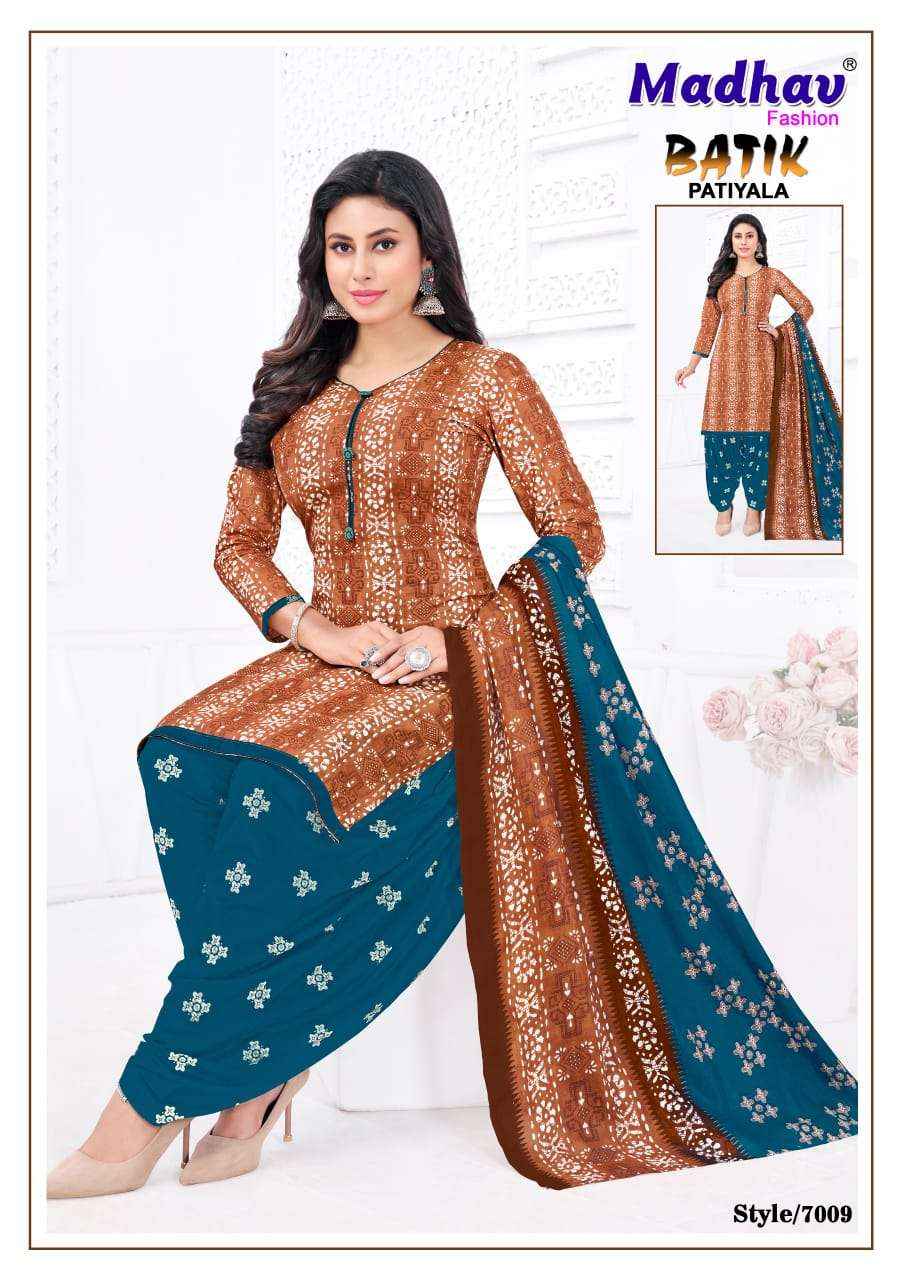 Madhav Fashion Batik Patiyala Vol 7 Cotton Dress Material 10 pcs Catalogue