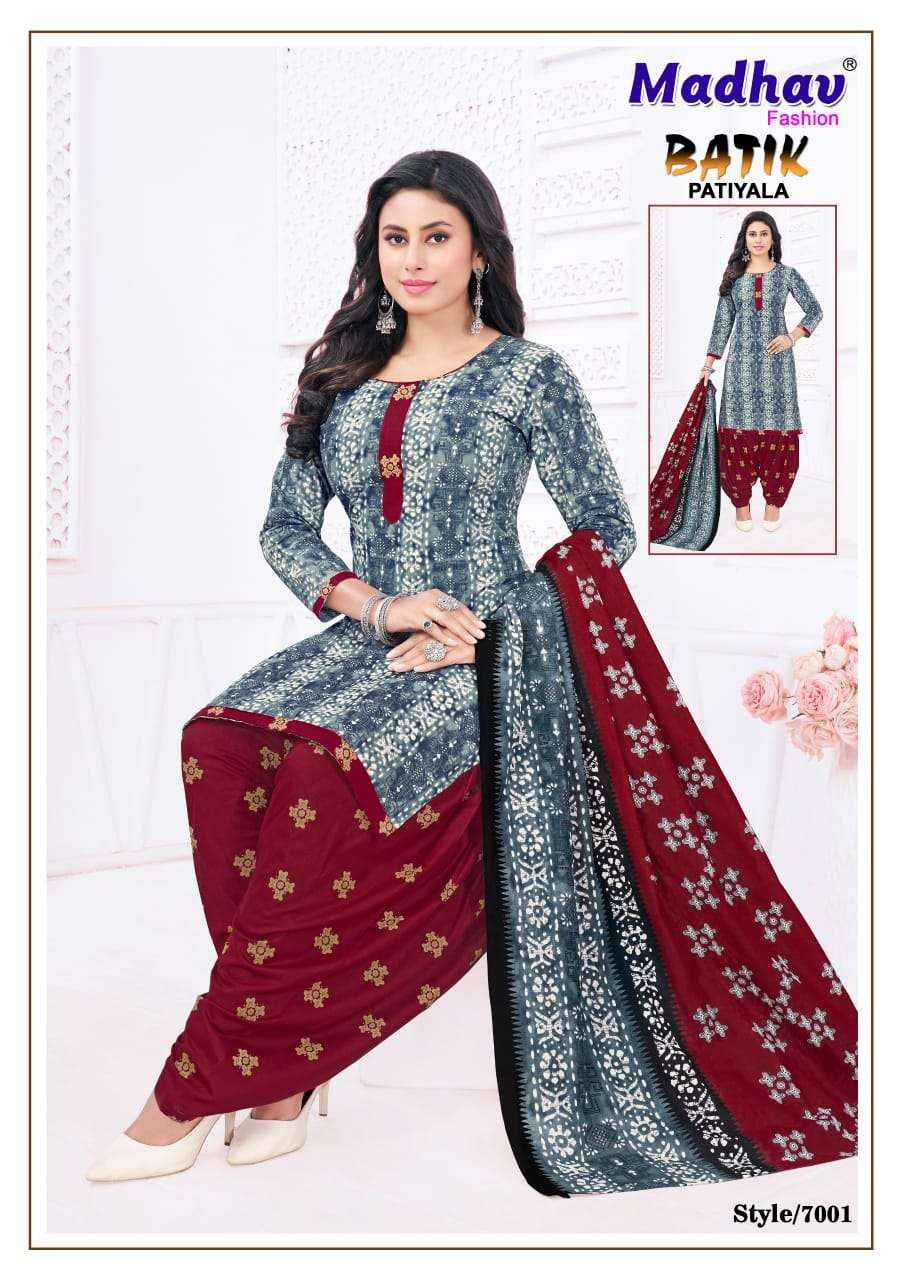 Madhav Fashion Batik Patiyala Vol 7 Cotton Dress Material 10 pcs Catalogue
