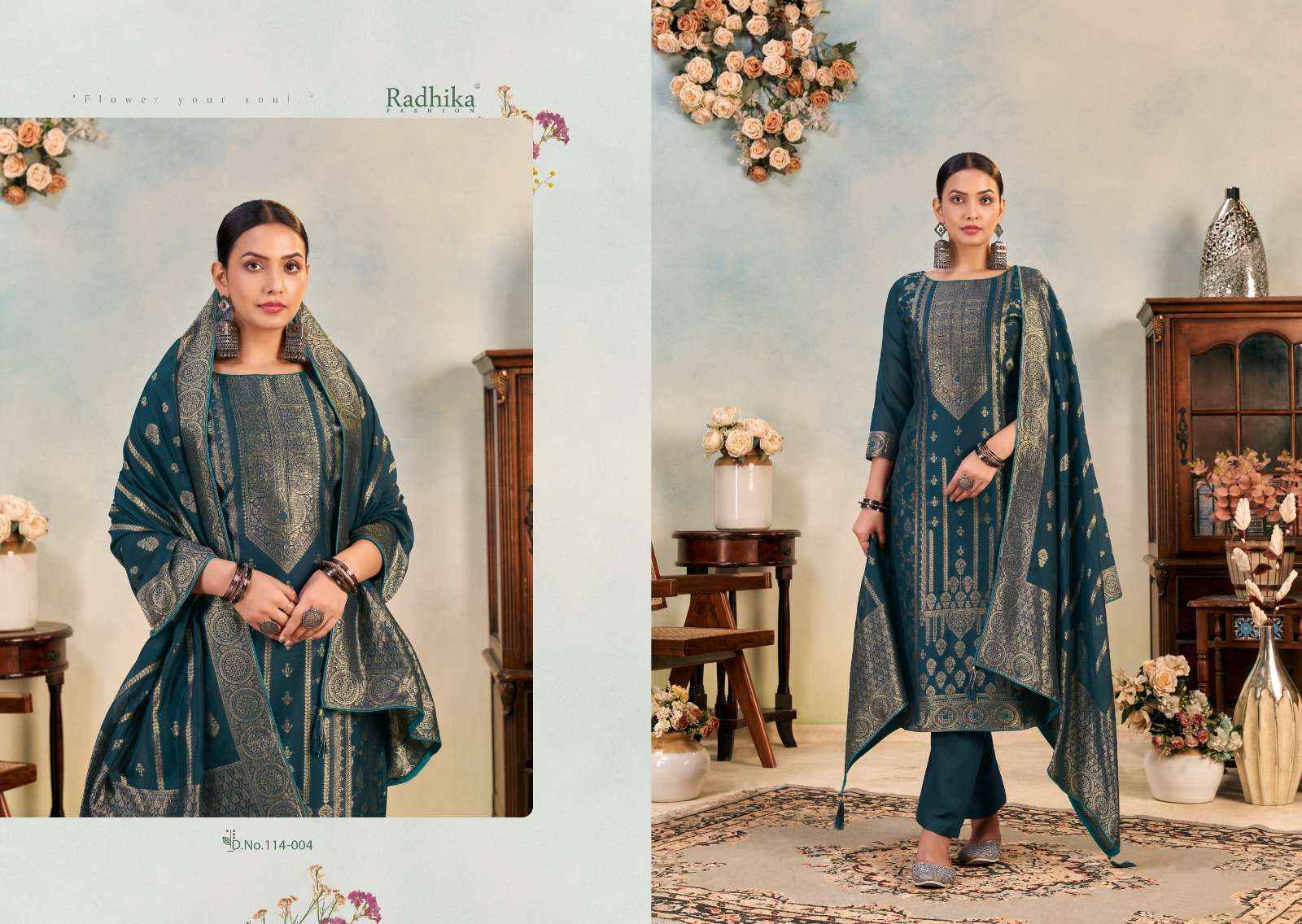 Radhika Fashion Azara Banarashi Adah Vol 6 Cotton Jacquard Dress Material 6 pcs Catalogue