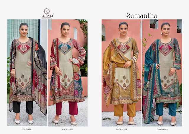 Rupali Fashion Samantha Muslin Dress Material 4 pcs Catalogue