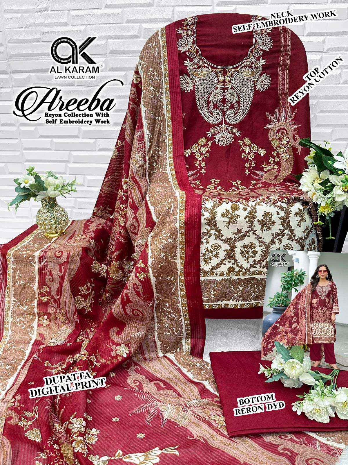 Al Karam Areeba Cotton Dress Material 6 pcs Catalogue