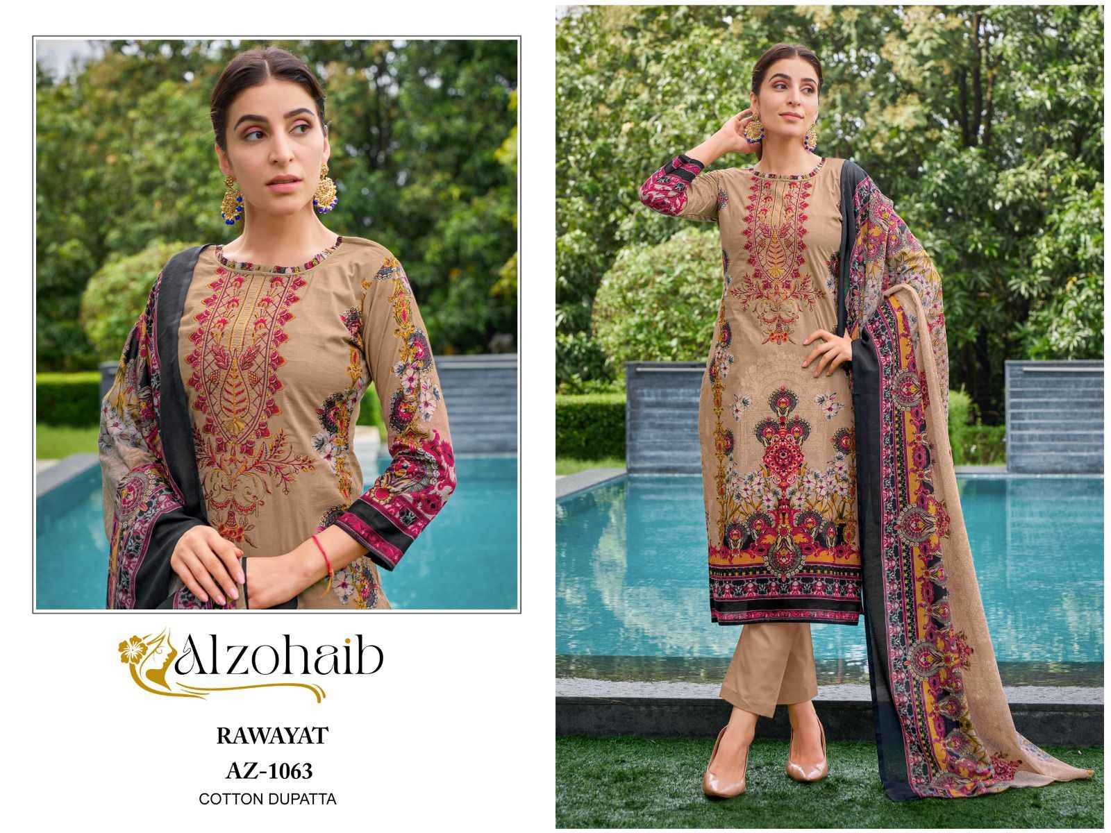 Al Zohaib Rawayat Cotton Dress Material 4 pcs Catalogue