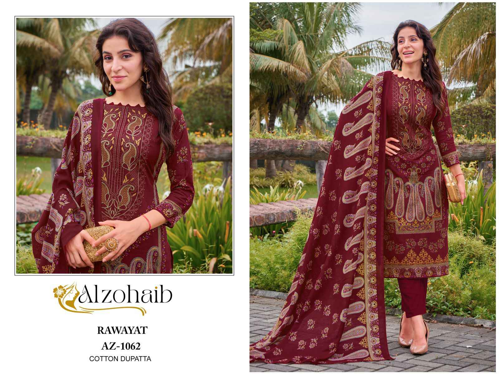Al Zohaib Rawayat Cotton Dress Material 4 pcs Catalogue