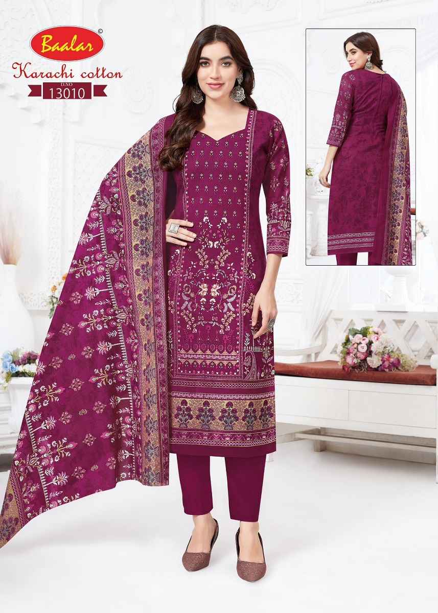 Baalar Karachi Cotton Vol 13 Lawn Cotton Dress Material 9 pcs Catalogue