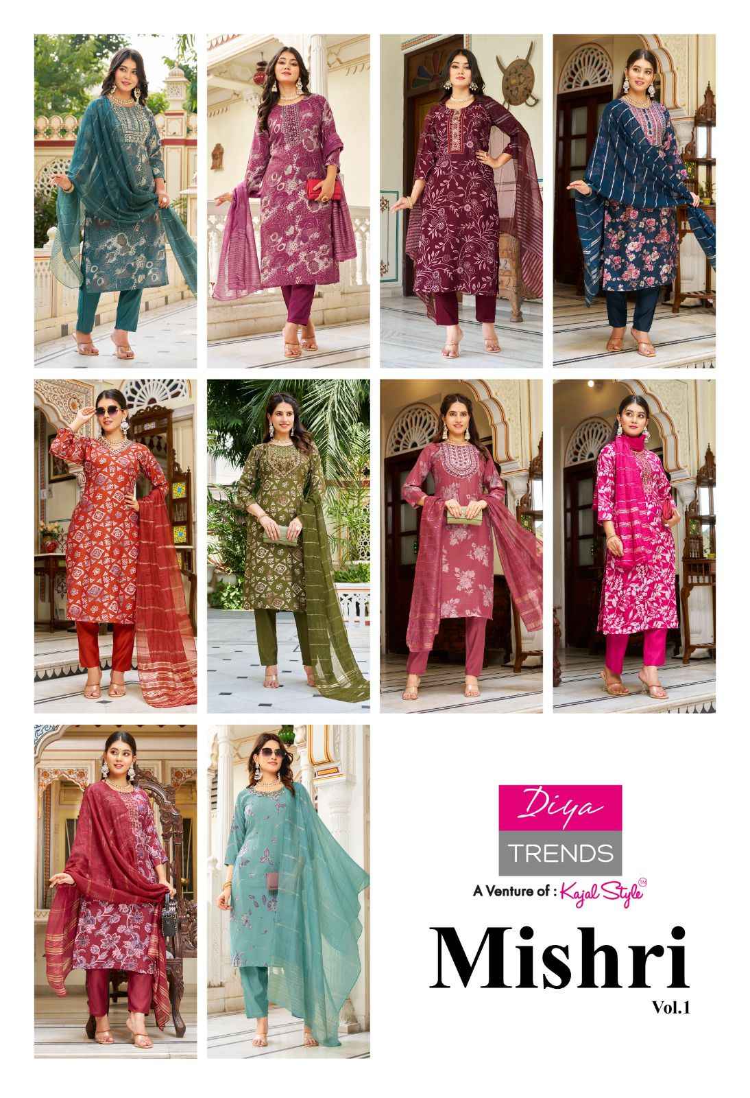 Diya Trends Mishri Vol 1 Vertican Kurti Combo 10 pcs Catalogue