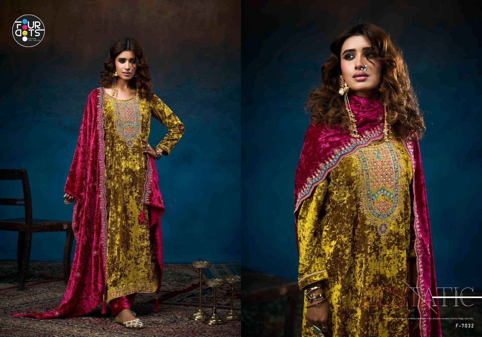 Fourdots Starblast Viscose Velvet Dress Material 4 pcs Catalogue