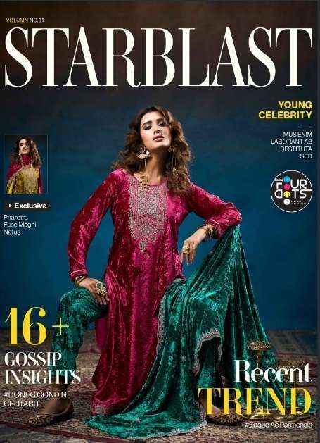 Fourdots Starblast Viscose Velvet Dress Material 4 pcs Catalogue