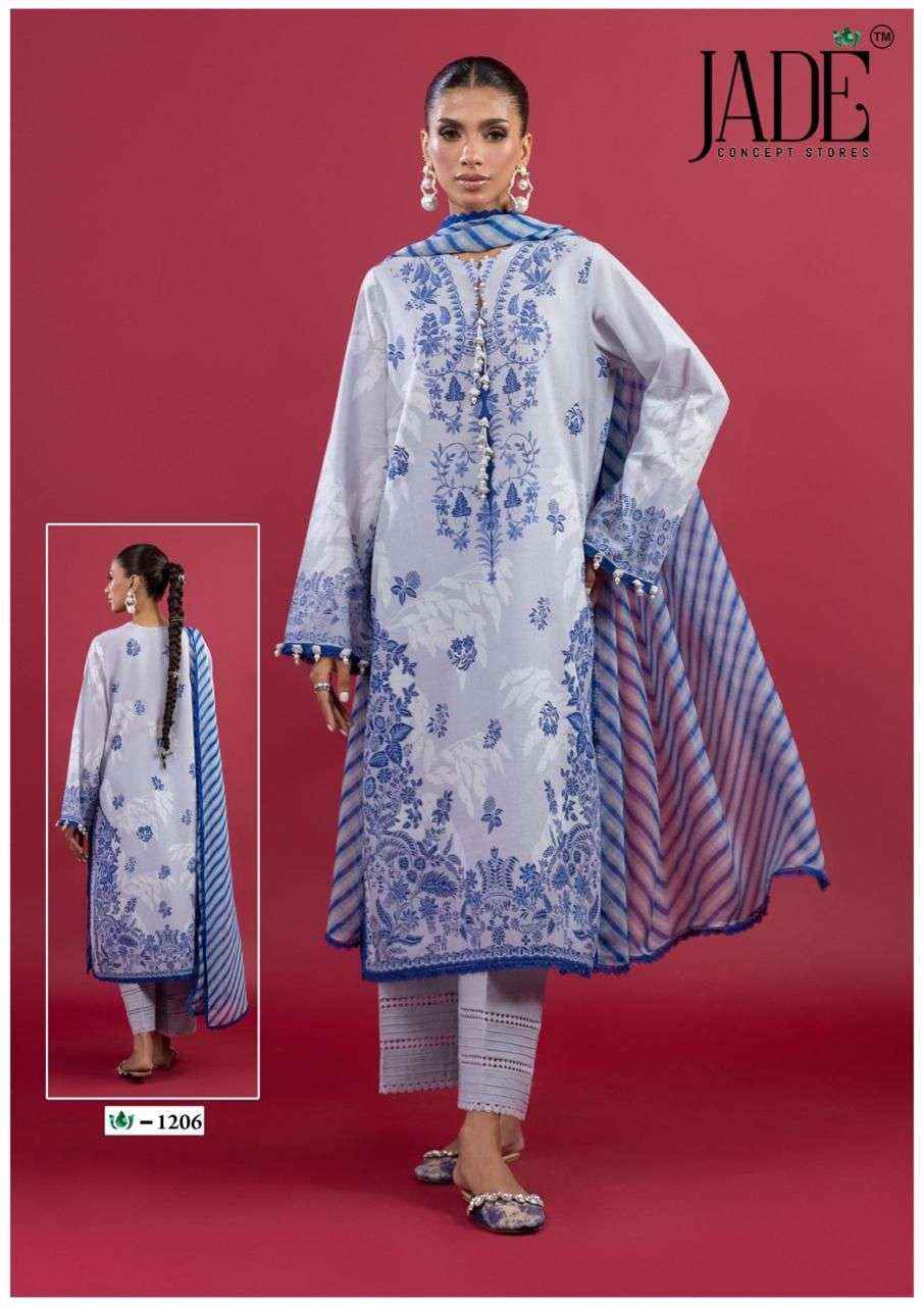 Jade Crimson Vol 12 Readymade Lawn Cotton Dress 6 pc Cataloge