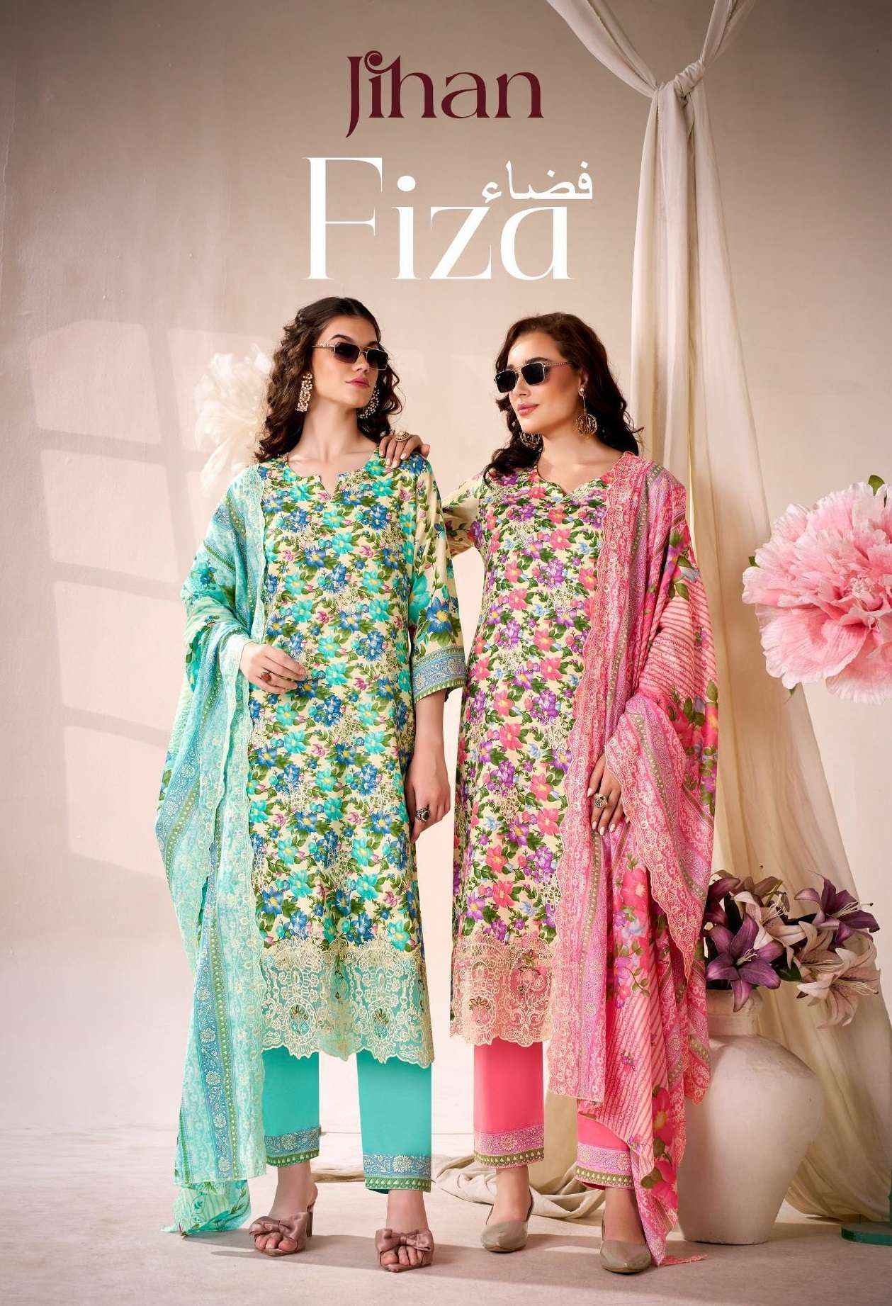 Jihan Fiza Cotton Dress Material 4 pcs Catalogue