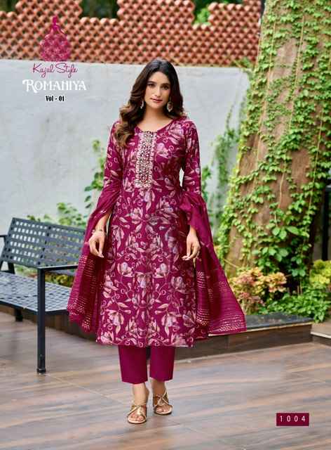 Kajal Style Romaniya Vol 1 Vertican Kurti Combo 8 pcs Catalogue