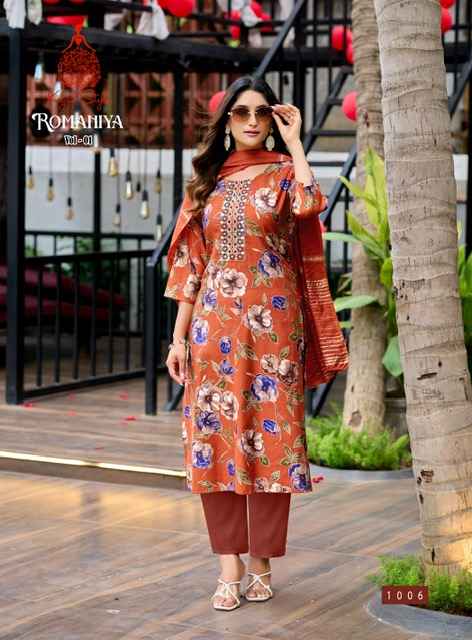 Kajal Style Romaniya Vol 1 Vertican Kurti Combo 8 pcs Catalogue