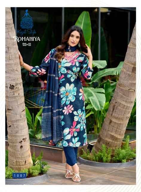 Kajal Style Romaniya Vol 1 Vertican Kurti Combo 8 pcs Catalogue