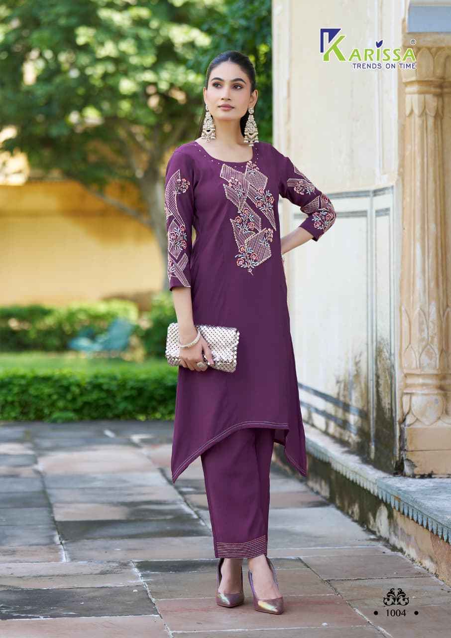 Karissa Lakshara Viscouse Co Ord Set 4 pcs Catalogue