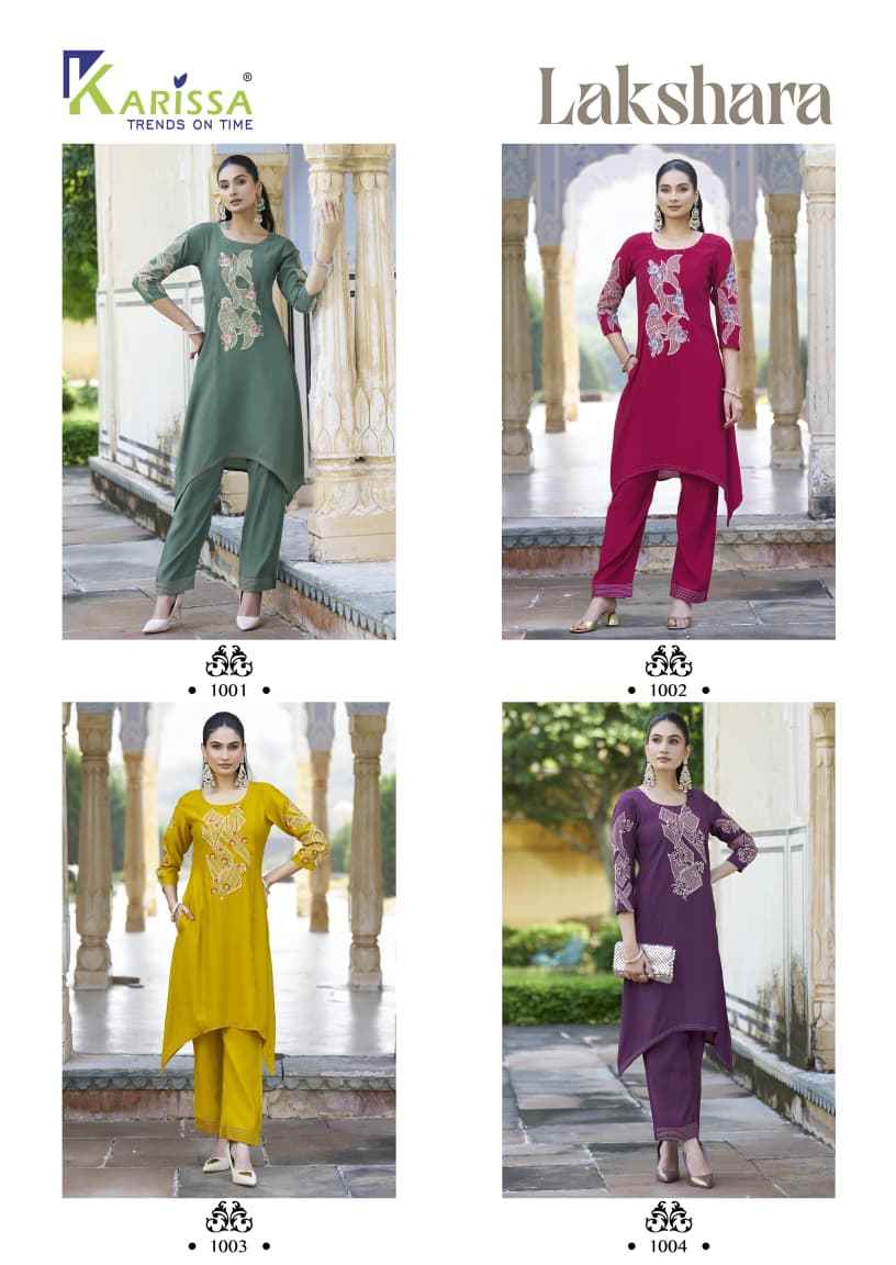 Karissa Lakshara Viscouse Co Ord Set 4 pcs Catalogue
