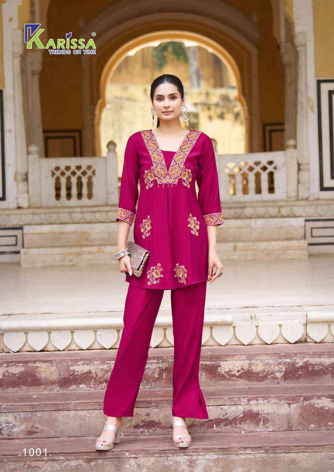 Karissa Mushq Viscouse Co Ord Set 4 pcs Catalogue